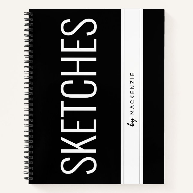 Sketch Book with Large Title Personalized Name (Front)