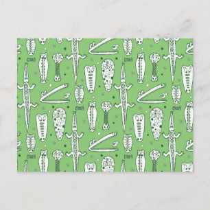 Sketch Crocodile Pattern 2 Postcard