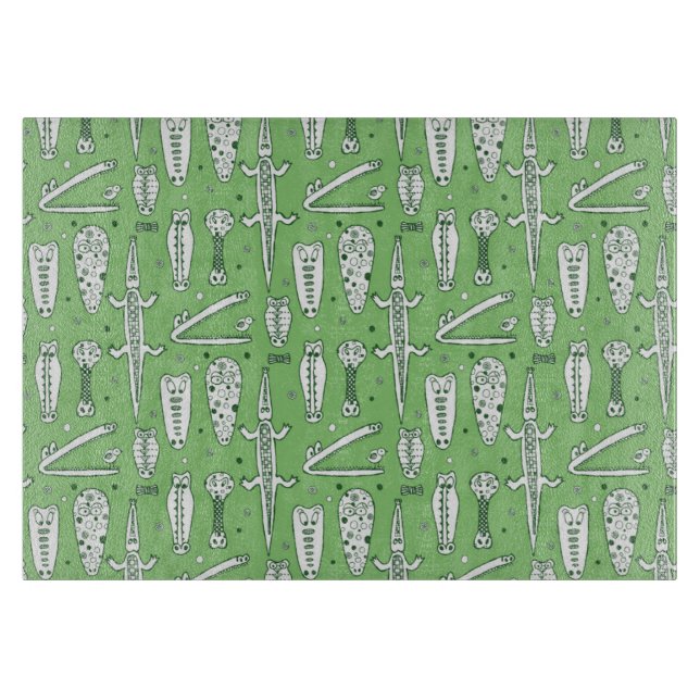Sketch Crocodile Pattern Cutting Board (Front)