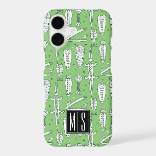 Sketch Crocodile Pattern   Monogram