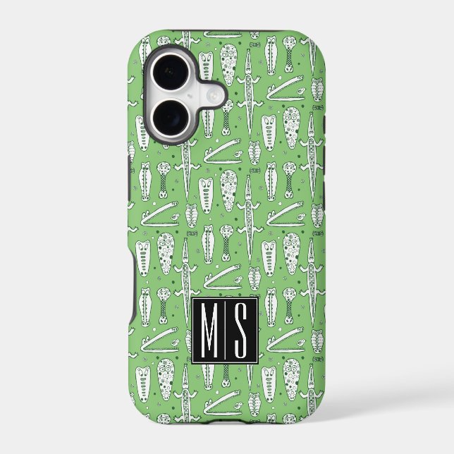 Sketch Crocodile Pattern | Monogram (Back)