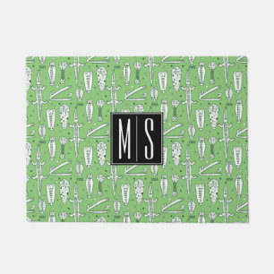 Sketch Crocodile Pattern   Monogram Doormat