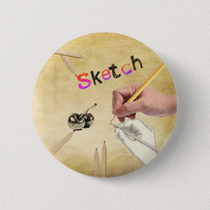 Sketch Designs pin/ 2 Inch Round Button