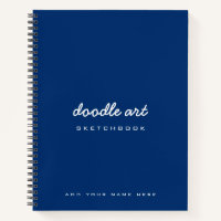 Sketch doodle art name sketchbook indigo blue