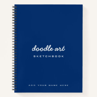 Sketch doodle art name sketchbook indigo blue notebook