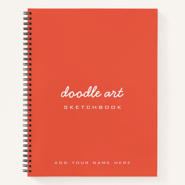 Sketch doodle art name sketchbook orange notebook (Front)