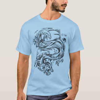 Sketch Doodle Water Dragon T-Shirt