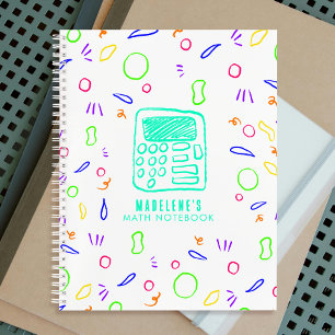 Sketch Drawing of Calculator   Vibrant Colours Mat Notebook