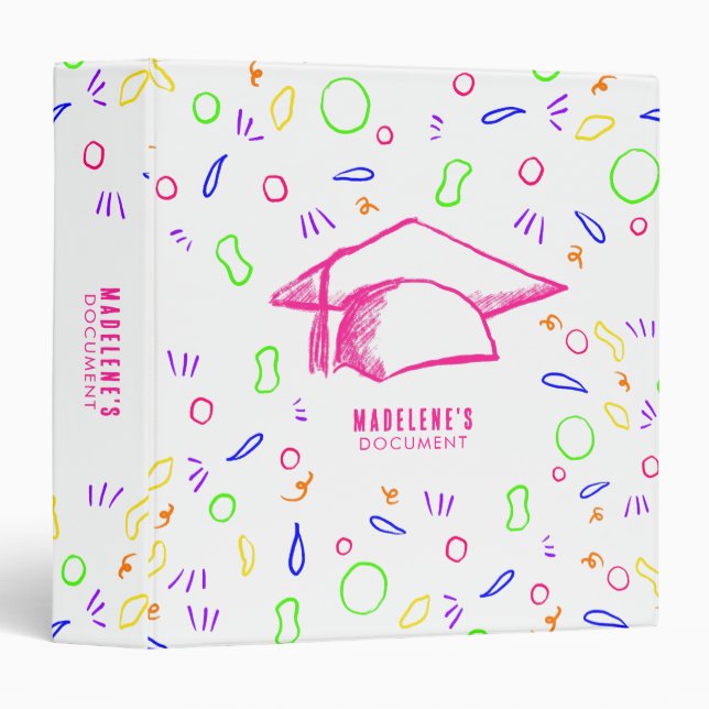 Sketch Drawing of Toga Hat | Vibrant Colours Binder (Front/Spine)