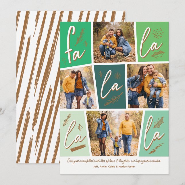 Sketch Fa La La La La Four Photo Christmas Holiday (Front/Back)