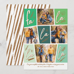 Sketch Fa La La La La Four Photo Christmas Holiday Card