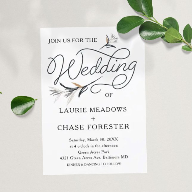 Sketch Floral Minimal Boho Wedding Invitation (Creator Uploaded)