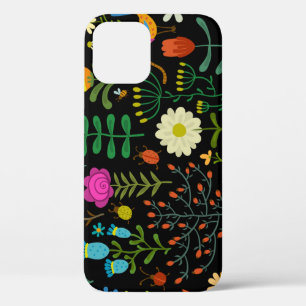 Sketch floral, seamless artistic pattern. iPhone 12 case