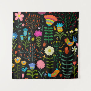 Sketch floral, seamless artistic pattern. tapestry