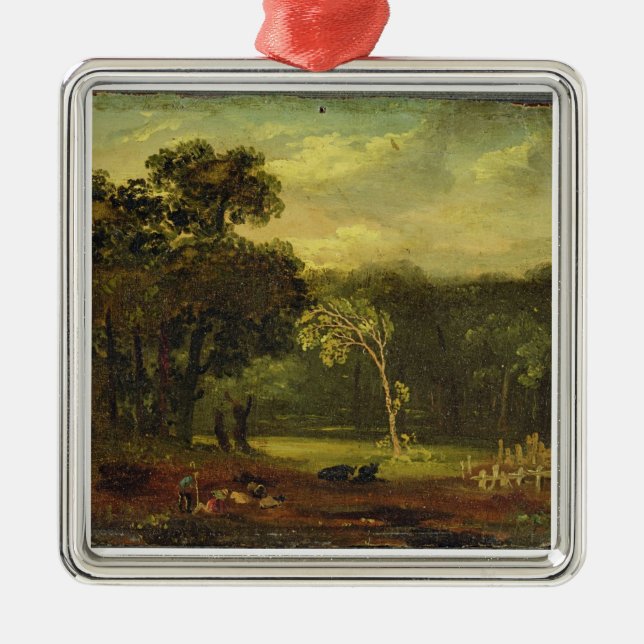 Sketch from Nature in Sion Park, 1819 (oil on card Metal Ornament (Front)