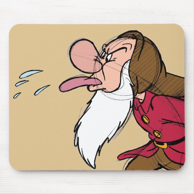 Sketch Grumpy Mouse Pad (Front)