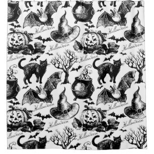 Sketch Halloween seamless pattern