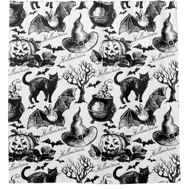 Sketch Halloween seamless pattern (Front)