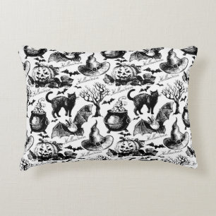 Sketch Halloween seamless pattern Accent Pillow