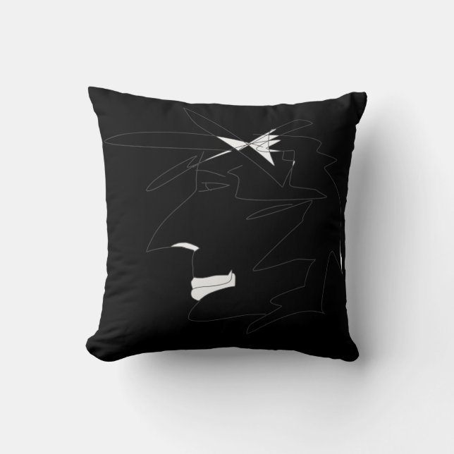 Sketch Head Weird Face Cushion (Front)