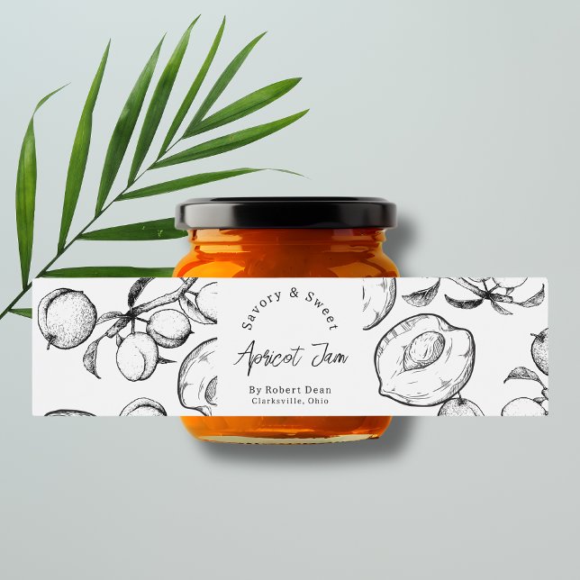  Sketch Homemade Apricot Jam Wrap-around Label (Creator Uploaded)