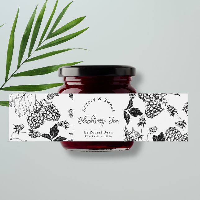  Sketch Homemade Blackberry Jam Wrap-around Label (Creator Uploaded)