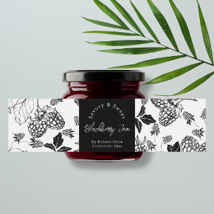 Sketch Homemade Blackberry Jam Wrap-around Label