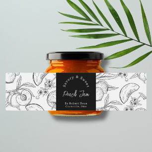  Sketch Homemade Peach Jam Wrap-around Label