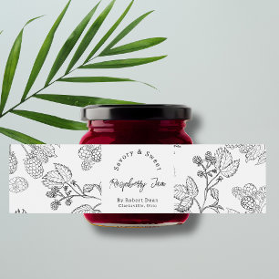 Sketch Homemade Raspberry Jam Wrap-around Label