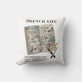 Sketch Life Throw Pillow