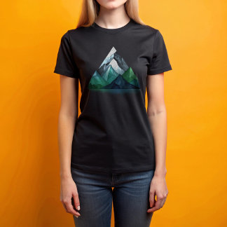 Sketch lines a geometric triangular mountain land Tri-Blend shirt