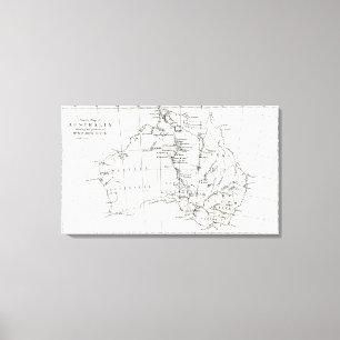 Sketch map of Australia Canvas Print