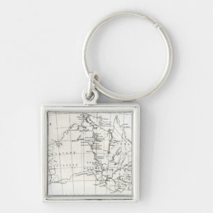 Sketch map of Australia Keychain