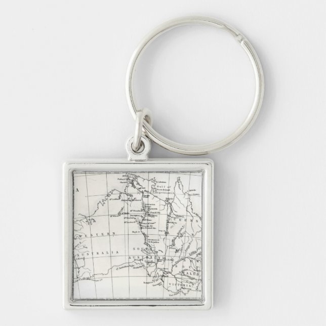 Sketch map of Australia Keychain (Front)