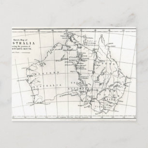 Sketch map of Australia Postcard