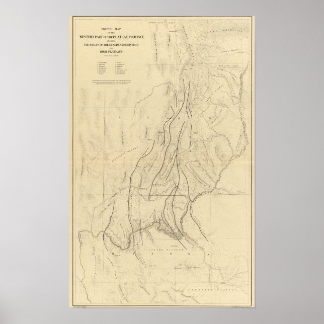 Sketch Map showing The Faults Poster (Front)