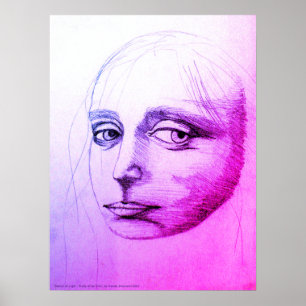 "Sketch of a girl", a study of da Vinci, D.C.B. Poster