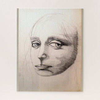 Sketch of a girl. Study of da Vinci by D.C.B. Jigsaw Puzzle