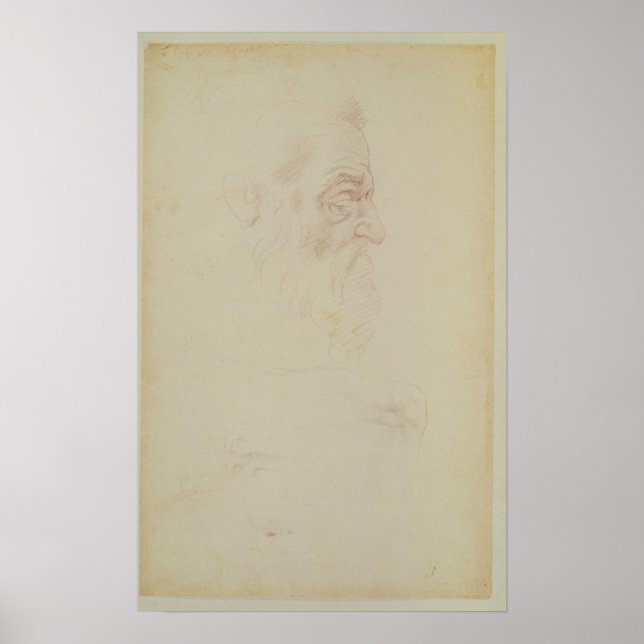 Sketch of a male head and two legs poster (Front)