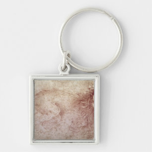 Sketch of a roaring lion keychain