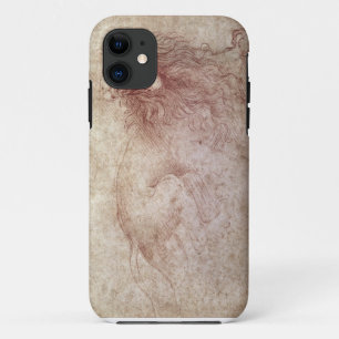 Sketch of a roaring lion (red chalk on paper) iPhone 11 case