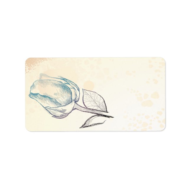 Sketch of a rose, labels (Front)