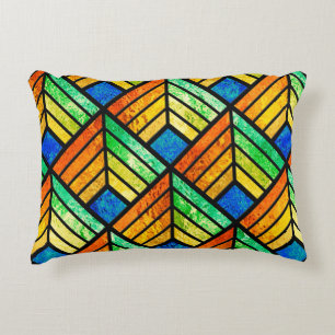 Sketch of a stained glass window. Seamless pattern Accent Pillow