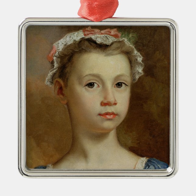 Sketch of a Young Girl, c.1730-40 (oil on canvas) Metal Ornament (Front)