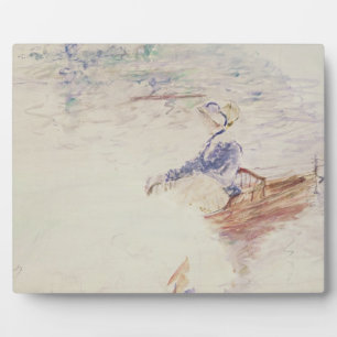 Sketch of a Young Woman in a Boat, 1886 (w/c on ca Plaque