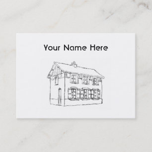 Sketch of an Old House, with Shutters. Business Card