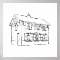 Sketch of an Old House, with Shutters.