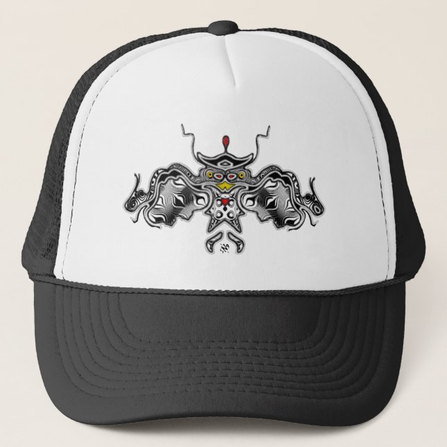 Sketch of an owl trucker hat (Front)