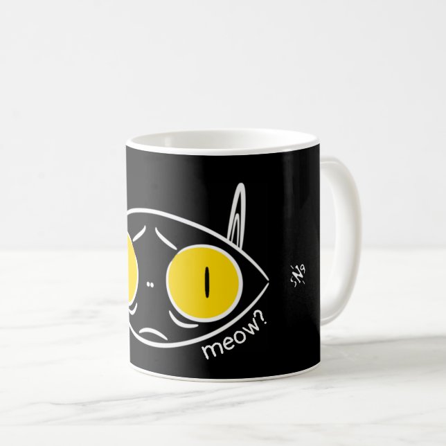Sketch of an ugly cat or of a cute bat coffee mug (Front Right)