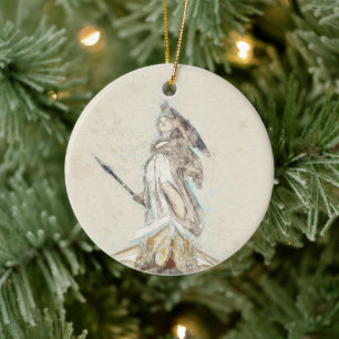 Sketch of Athena Ceramic Ornament – Classical Home
